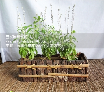 【自然屋精品】天然手工樹皮花盆，自然風樹皮花盆， 峇里島風樹皮花盆~長方形
