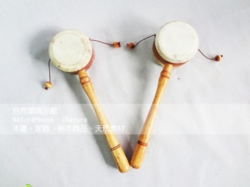 波浪鼓 撥浪鼓 手搖鼓 鞀 樂器伴奏 幼兒 玩具 響聲玩具【自然屋精品】