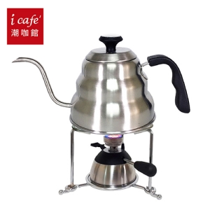 【icafe潮咖】手沖85℃壺爐組(登山爐＋測溫手沖壺＋不鏽鋼爐架)