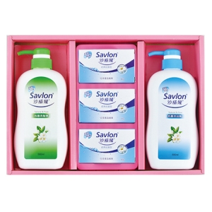 《沙威隆》抗菌禮盒(抗菌沐浴精580ml*1＋抗菌洗髮精580ml*1＋抗菌皂80g*3/盒，6盒/組)