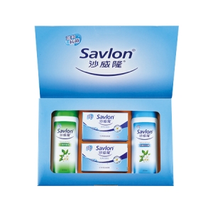 《沙威隆》抗菌禮盒(抗菌沐浴精200ml*1＋抗菌洗髮精200ml*1＋抗菌皂80g*2/盒，6盒/組)
