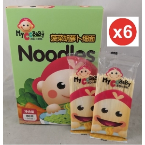 【i郵箱】【我的小蔡蔡】波菜胡蘿蔔細麵- 6盒裝【6盒裝【(30g*6包)/盒】