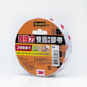 3M 669超強力雙面棉紙膠帶 (寬度:18mm 長度:5yd)