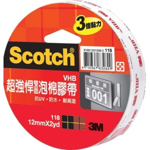 3M 118 VHB超強悍雙面泡棉膠帶12mm