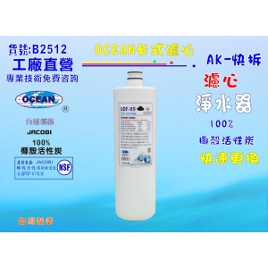 【七星淨水】卡式NSF-椰殼活性炭濾心 淨水器 電解水機 飲水機 簡單快速DIY安裝(貨號B2512