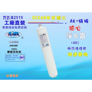 【七星淨水】卡式長型椰殼圓柱CTO碳濾心 淨水器 電解水機 飲水機 簡單快速DIY安裝(貨號B2519)