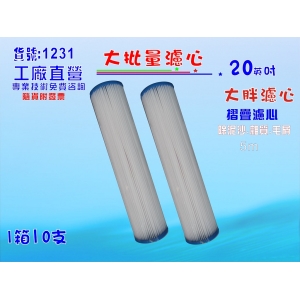 大批量20”大胖摺疊濾心 10支1箱.地下水.餐飲濾水器.淨水器.水族箱.魚缸濾水.飲水機(貨號:1320)【七星淨水】