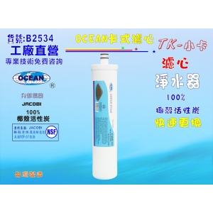【七星淨水】卡式100%椰殼活性炭濾心淨水器電解水機飲水機濾水器過濾器製冰機除泥除雜質除氯(貨號B2534)