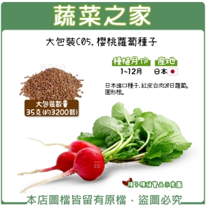 大包裝C05.櫻桃蘿蔔種子35克(約3200顆)