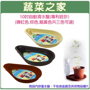 【蔬菜之家005-E05】10吋自動澆水盤(專利設計)(磚紅色.棕色.鵝黃色三色可選)