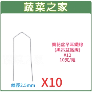 【蔬菜之家005-D147-1】蘭花盆吊耳鐵線(黑吊盆鐵線)( #12 )10支/組(3.5吋~5吋蘭花盆適用)