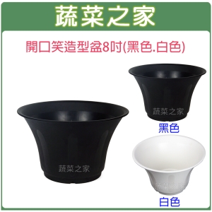 【蔬菜之家005-D148】開口笑多肉專用造型盆 8吋(黑色、白色共2色可選)