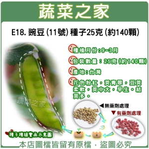 E18.豌豆(11號)種子25克(約140顆)