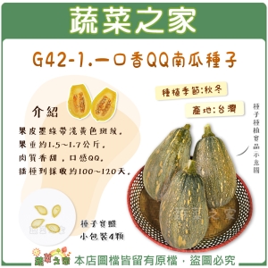 【蔬菜之家】G42-1.一口香QQ南瓜種子4顆