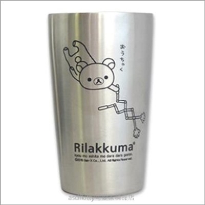 asdfkitty可愛家☆san-x拉拉熊夾夾樂真空不鏽鋼保溫保冷杯-日本正版商品
