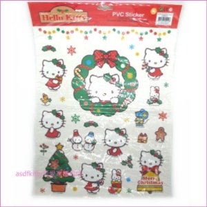 asdfkitty可愛家☆KITTY聖誕貼紙-香港正版商品
