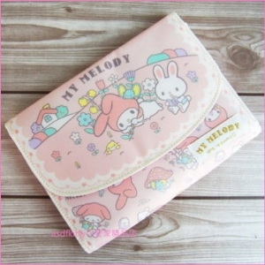 asdfkitty可愛家☆美樂蒂多功能證件夾/放兒童手冊.媽媽手冊.護照.存摺-母子手帳本-日本正版商品