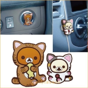 asdfkitty可愛家☆拉拉熊車用捲線器2入-黏貼式-日本正版商品