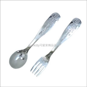 asdfkitty可愛家☆日本LEC 麵包超人不鏽鋼湯匙+叉子-日本正版商品