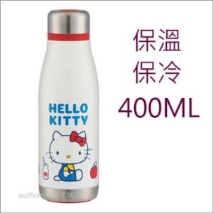 asdfkitty可愛家☆KITTY牛奶罐造型真空不鏽鋼超輕量保溫保冷水壺/運動水壺-400ML-外出好帶-易清洗-日本