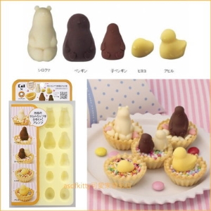 asdfkitty可愛家☆貝印COOKPAD企鵝風呂矽膠模型-可做巧克力.果凍.蛋糕.冰塊.手工皂-日本正版商品