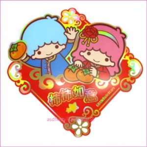 asdfkitty可愛家☆雙子星 門聯/春聯-柿柿如意-立體字-台灣授權正版商品