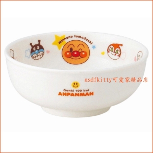 asdfkitty可愛家☆日本金正陶器麵包超人陶瓷湯碗/中碗/大飯碗/點心碗-可微波-日本製