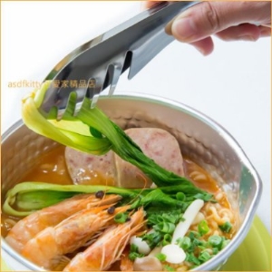 asdfkitty可愛家☆日本製 不鏽鋼食物夾/料理夾-可站立-夾子尖端不會接觸到桌面-夾菜.沙拉.分食