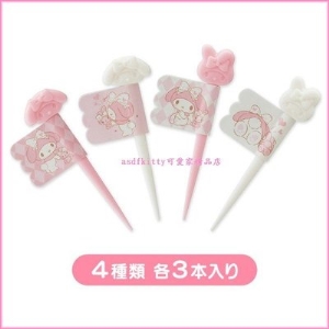 asdfkitty可愛家☆美樂蒂大食物叉旗/水果插/便當.點心.三明治 蛋糕 鬆餅 飯糰-日本正版商品