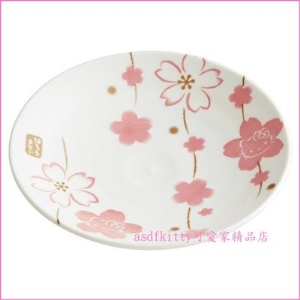 asdfkitty可愛家☆KITTY櫻花陶瓷盤-CAP14-小盤/點心盤-裝點心.小菜-餐具擺盤-日本製
