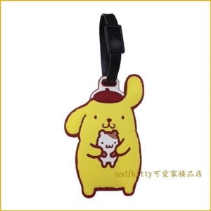 asdfkitty可愛家☆布丁狗抱小熊超大型姓名吊牌/行李吊牌-很大很明顯-書包.補習袋都可用-日本正版商品