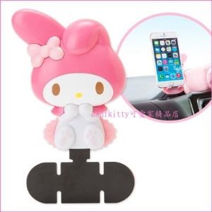 asdfkitty可愛家☆美樂蒂粉蝴蝶車用手機架/止滑手機座-日本正版商品