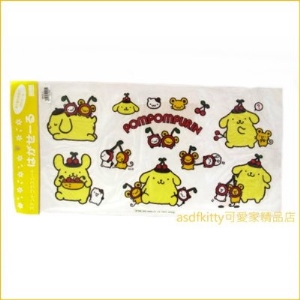 asdfkitty可愛家☆布丁狗 防水貼紙-適貼光滑面(浴室廚房瓷磚.平板.冰箱)-可重複使用-日本製