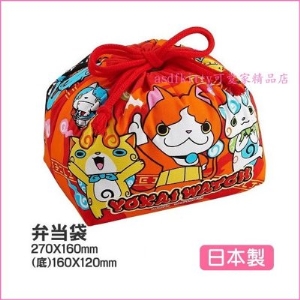 asdfkitty可愛家☆妖怪手錶束口便當袋-日本製