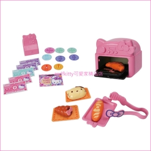 asdfkitty可愛家☆KITTY麵包店附造型烤箱兒童玩具-扮家家酒-日本正版商品
