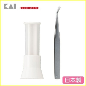 asdfkitty可愛家☆賠錢出清特價 貝印可微波巧克力筆+細部工作夾子/鑷子-日本製