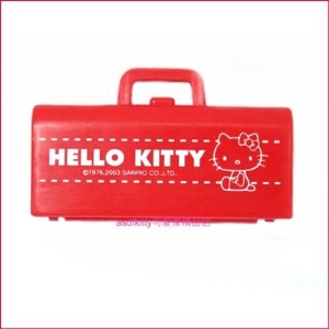 asdfkitty可愛家☆KITTY提包版小型收納盒/置物盒/禮物盒-可裝耳環.戒指.項鍊...等小東西-2003年絕版