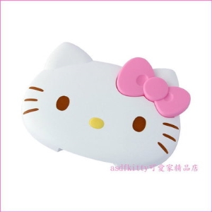 asdfkitty可愛家☆KITTY蝴蝶結濕紙巾蓋-可重複黏貼-隨身包.溼拖巾.廚房油污濕巾...也可使用-日本正版商品