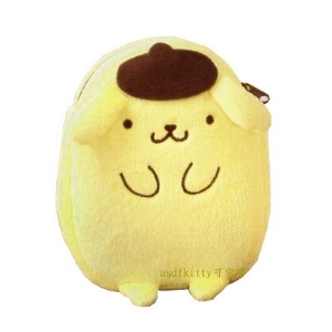 asdfkitty*特價-布丁狗造型絨毛收納包/置物包/化妝包-雞蛋造型-日本正版商品