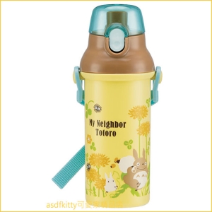 asdfkitty可愛家☆TOTORO龍貓黃色小花彈蓋直飲水壺-附背帶-480ML-PSB5SAN-日本製