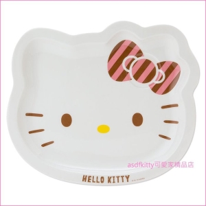 asdfkitty可愛家☆KITTY 大瓷盤-造型陶瓷盤/早餐盤/簡餐盤/下午茶點心盤-日本製