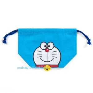 asdfkitty可愛家☆哆啦A夢立體束口袋/收納袋/便當袋-立體版型,空間更大-日本製