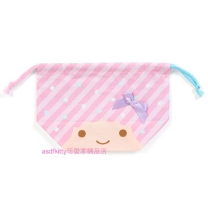 asdfkitty可愛家☆雙子星立體束口袋/收納袋/便當袋-立體版型,空間更大-日本製