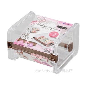 asdfkitty可愛家☆日本INOMATA 紙膠帶透明收納盒 切割器/膠帶台-日本製