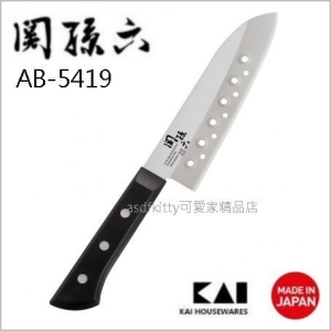 asdfkitty可愛家☆貝印 關孫六 有孔三德刀/菜刀-氣孔設計.不易沾黏食物-16.5公分 AB-5419-日本製