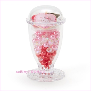 asdfkitty可愛家☆KITTY DIY串珠組+聖代造型收納盒-日本正版商品
