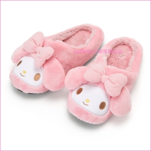 asdfkitty可愛家☆美樂蒂造型絨毛保暖室內拖鞋-25公分-日本正版商品
