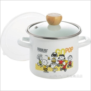 asdfkitty可愛家☆SNOOPY史努比飛行員白色琺瑯收納罐/置物罐-日本製