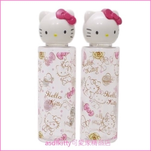 asdfkitty可愛家☆KITTY 2入造型透明空罐/收納罐/乳液罐/容器-30ML-日本正版商品
