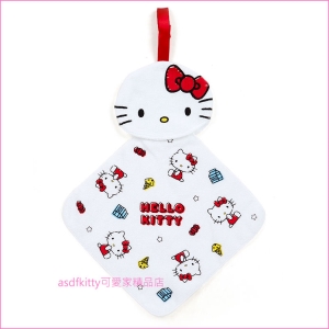 asdfkitty可愛家☆KITTY造型擦手巾-23*23公分-日本正版商品